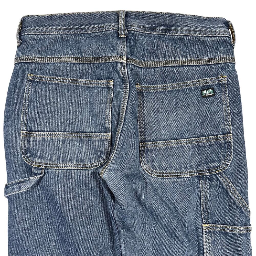 Key Jeans Fleece Lined Mens 32x30 Denim Blue Workwear Y2K Carpenter Utility - Picture 2 of 5
